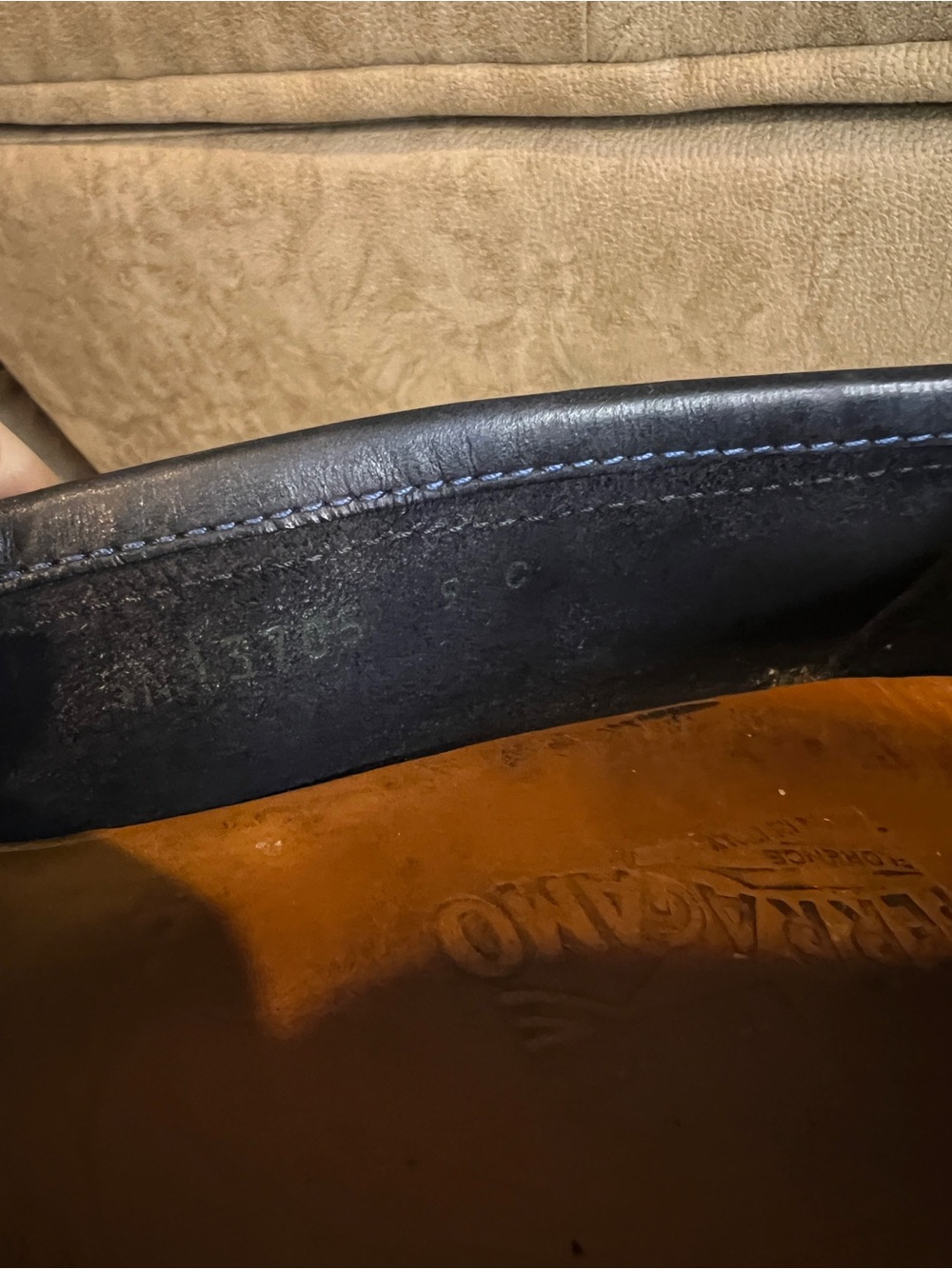 Ferragamo Women’s Navy Leather Loafers with Metal Bit - Picture 7 of 7